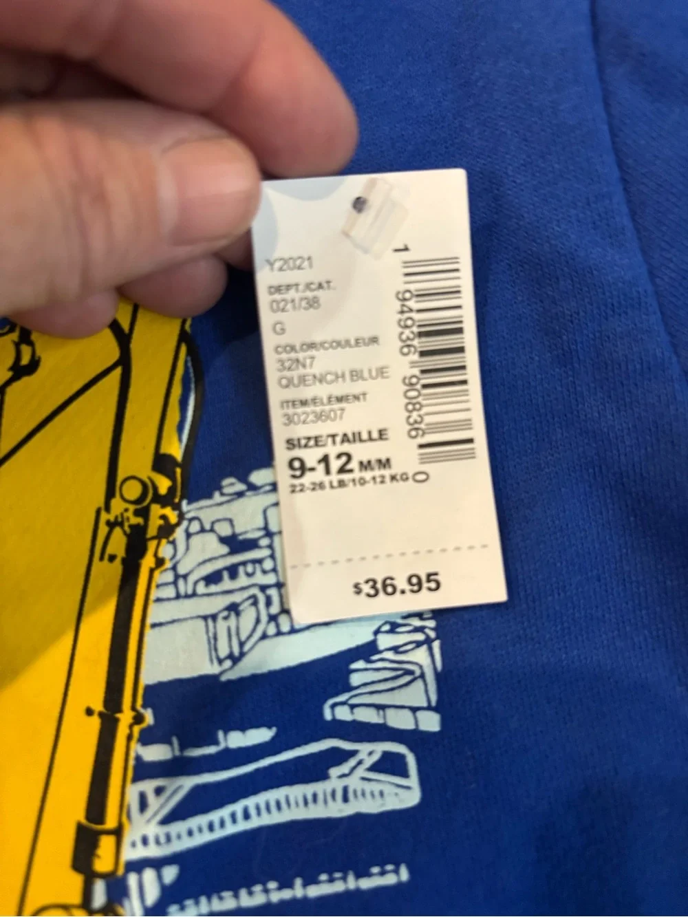 🐢The Children's Place Blue Sweatshirt & Joggers Set with Yellow Excavator